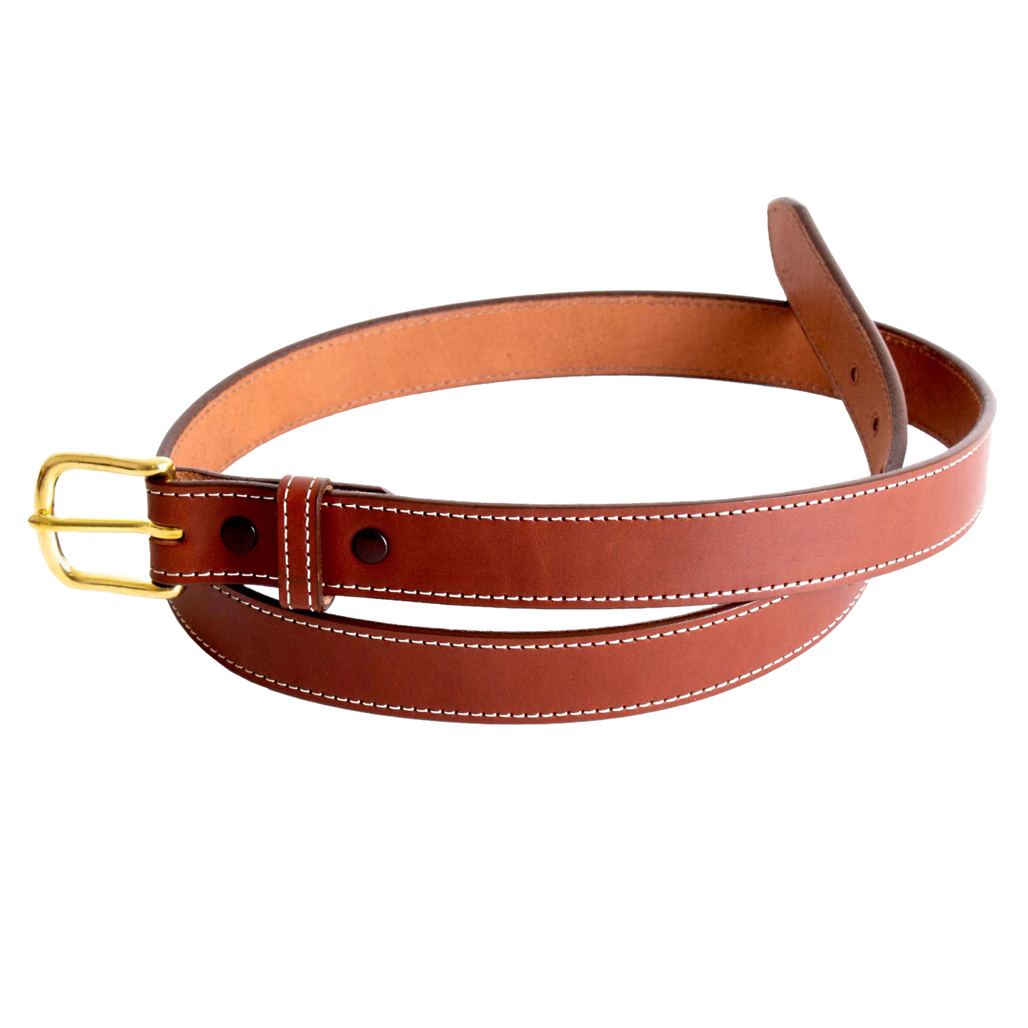 Handcrafted Amish made 1-inch wide dressy leather belt in rich brown genuine English bridle leather with fine stitching and a polished brass buckle, part of USA Made, Amish Made, Best Sellers, Clothing and Accessories, Health & Wellness, and Promo Eligible collections.