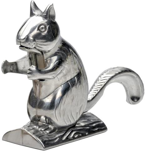 Cast aluminum nutcracker shaped like a playful squirrel with detailed features, designed for cracking nuts, part of Kitchen & Food, Food Prep, Choppers and Cutters, Best Sellers collections.