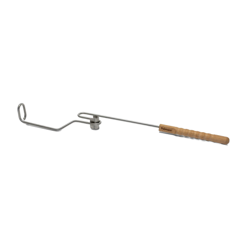 Long metal pouring aid with a wooden handle, designed for safely serving hot coffee from a percolator, ideal for Farm, Garden & Tool, Camping, and Best Sellers collections.