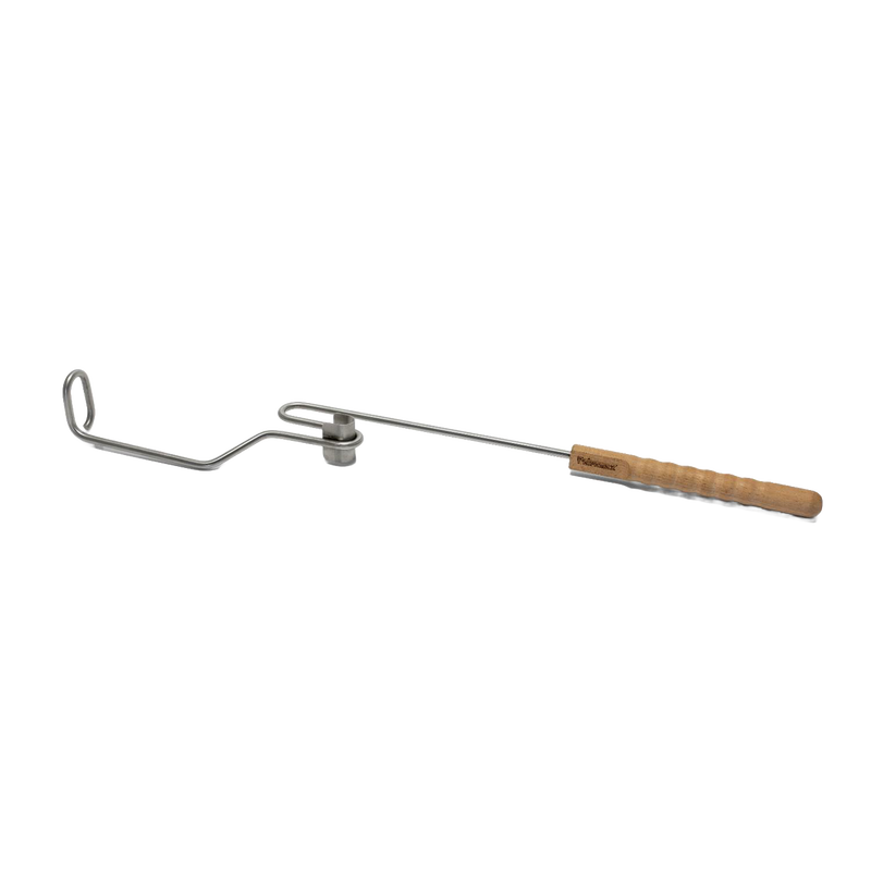 Long metal pouring aid with a wooden handle, designed for safely serving hot coffee from a percolator, ideal for Farm, Garden & Tool, Camping, and Best Sellers collections.