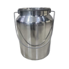 Shiny stainless steel milk can with secure lid and handle, crafted from 304 grade seamless steel for easy cleaning, ideal for farm, garden, and animal care use.