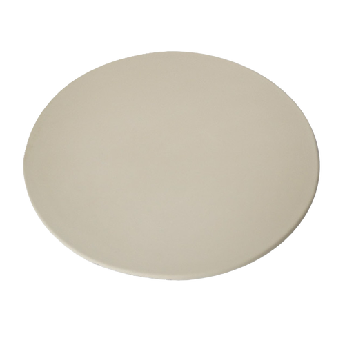 Natural beige stoneware pizza baking surface handcrafted in USA, designed for even heat distribution and healthier cooking, ideal for Kitchen & Food, Cookware, and Best Sellers collections.