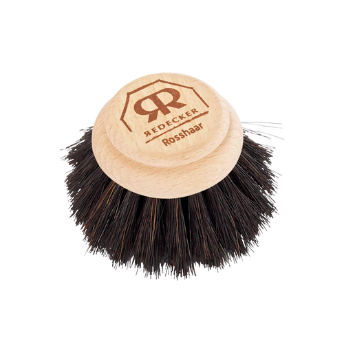 Replacement brush head featuring soft horsehair bristles and wooden base, suitable for sustainable household cleaning and home decor collections.
