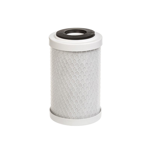 Replacement carbon filter with white plastic end caps and hexagonal mesh pattern, designed for water treatment in Farm, Garden & Tool, Appliances, and Emergency Supplies collections.