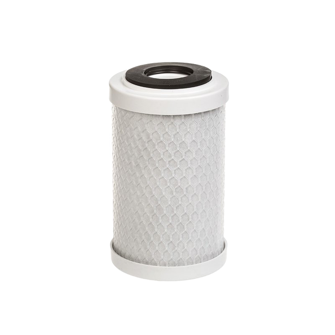 Replacement carbon filter with white plastic end caps and hexagonal mesh pattern, designed for water treatment in Farm, Garden & Tool, Appliances, and Emergency Supplies collections.