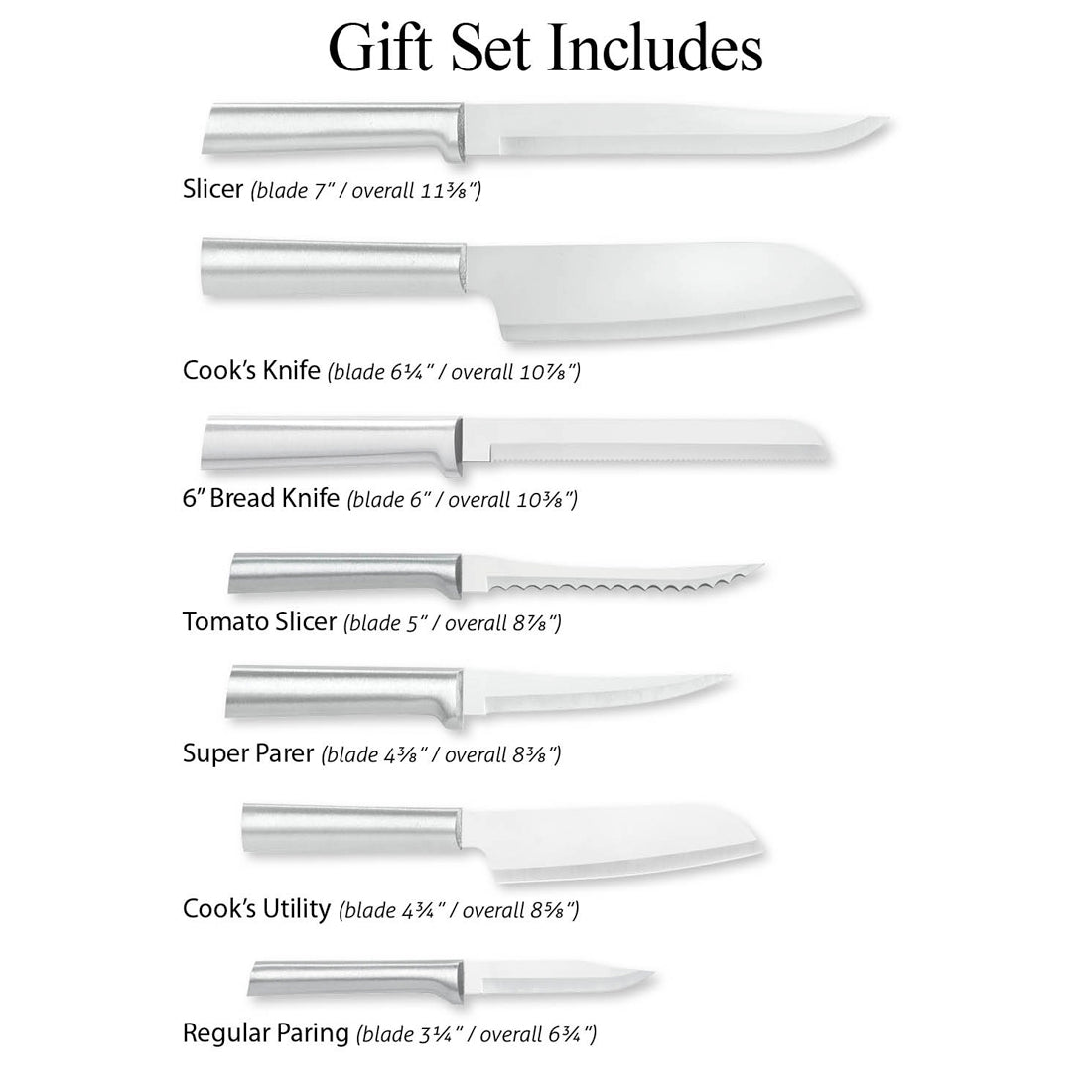 Rada Essential Oak Block Knife Set with Aluminum Handles