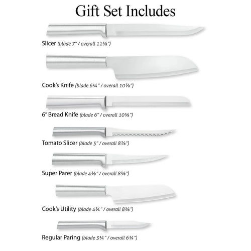 Rada Essential Oak Block Knife Set with Aluminum Handles