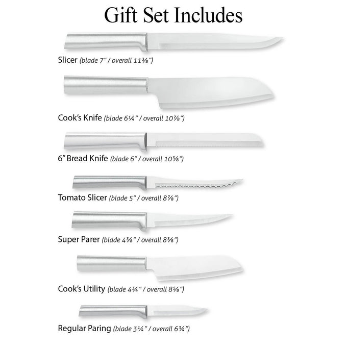 Rada Essential Oak Block Knife Set with Aluminum Handles