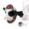 Handcrafted resin figurine featuring a whimsical cow wearing a festive wreath and Santa hat, perfect for adding country charm to Home & Decor, Holiday Decor, Best Sellers, and Promo Eligible collections.