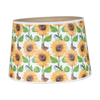 Parchment lamp shade decorated with vibrant sunflowers, green leaves, blue birds, and butterflies, crafted for Lamps & Lighting and Lamp Shades collections.