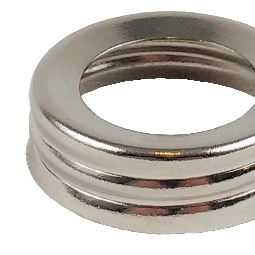 Polished metal thread ring featuring a 1-inch male coarse thread, designed for secure fit on most glass fonts, handcrafted for lamps and lighting, parts and accessories, and lamp burners collections.