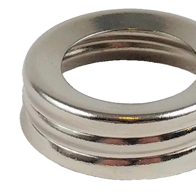 Polished metal thread ring featuring a 1-inch male coarse thread, designed for secure fit on most glass fonts, handcrafted for lamps and lighting, parts and accessories, and lamp burners collections.