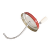 Old fashioned peanut butter stirrer with molded white handle and metal mixing blade attached to red lid, handcrafted in USA, ideal for Kitchen & Food, Food Prep, and Best Sellers collections.