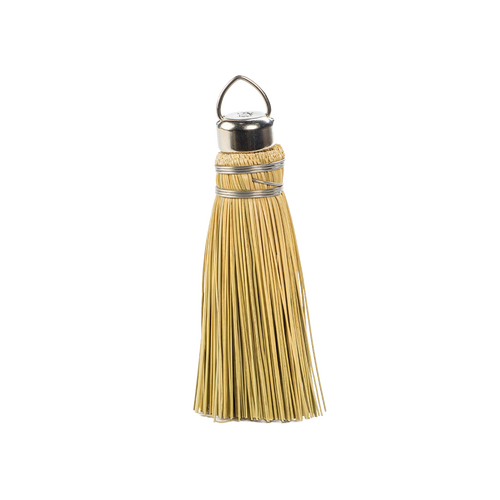 Handmade miniature straw broom cake tester with a metal tip and hanging loop, perfect for checking doneness while baking, featured in Kitchen & Food and USA Made collections.