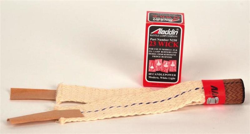 Round-style oil lamp wick with woven cotton and leather ends, designed for Aladdin lamp models, featured in Lamps & Lighting, Parts and Accessories, Wicks and Mantles collections.
