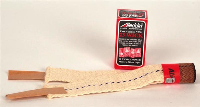 Round-style oil lamp wick with woven cotton and leather ends, designed for Aladdin lamp models, featured in Lamps & Lighting, Parts and Accessories, Wicks and Mantles collections.