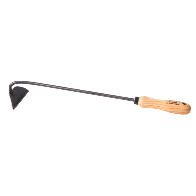 Handcrafted DeWit Dutch garden hoe with a balanced, hand-forged steel blade and smooth natural wood handle engraved with the brand, designed for precise weed removal beneath soil, ideal for Farm, Garden & Tool, Garden Accessories, Best Sellers, and Promo Eligible collections.