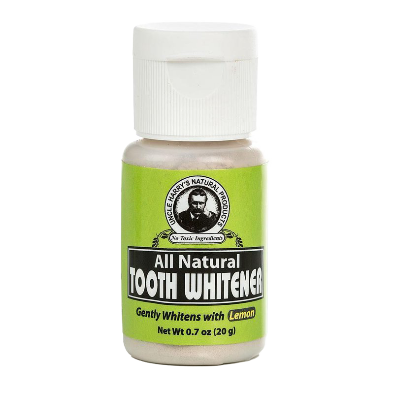 Small bottle of handcrafted, all-natural tooth whitener powder with lemon, made in USA and featured in Health & Wellness, Grooming, and Best Sellers collections.