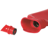Red classic rubber hot water bottle with removable screw cap showing durable natural rubber design, ideal for Health & Wellness, Health Remedies, Best Sellers, and Promo Eligible collections.