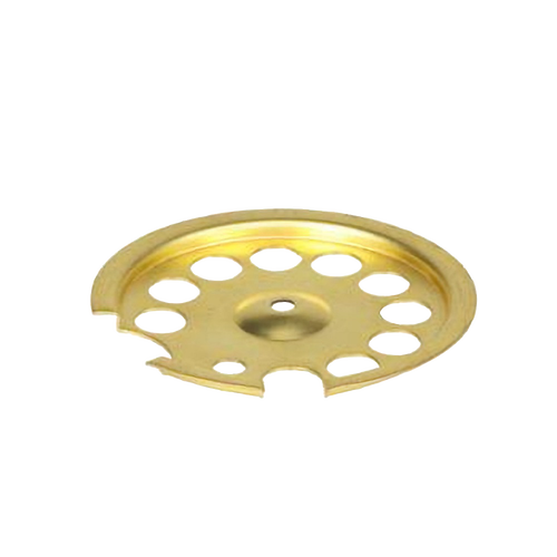 Handcrafted polished brass central bottom plate for pressure lamps, designed to connect tank and lantern frame, suitable for Lamps & Lighting, Parts and Accessories, and Best Sellers collections.
