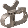 Close-up of a durable metal clothesline ratchet tensioner with a winged handle and locking mechanism, designed for easy tightening in laundry and home decor settings.