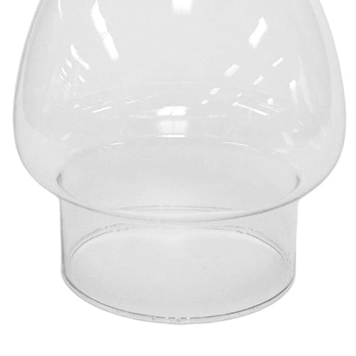 Clear ribbed glass oil lamp chimney with a 2-7/8 inch base, handcrafted for use with lamps and lighting, ideal for parts and accessories, chimneys and globes, and best sellers collections.
