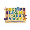 Colorful wooden alphabet puzzle with raised letters featuring playful illustrations, designed for children’s learning and engagement, included in Toys, Children's Toys, and Wooden Toys collections.