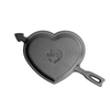 Handcrafted cast iron skillet shaped like a heart with arrow detail, made in USA, ideal for Kitchen & Food, Cookware, Cast Iron, Baking Supplies, Best Sellers, and Promo Eligible collections.