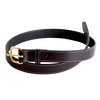 Handcrafted Amish-made dressy 1-inch wide leather belt in rich brown English bridle leather with brass buckle, perfect for Clothing and Accessories, USA Made, and Best Sellers collections.