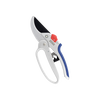 Geared anvil pruning shears with ergonomic silver and blue handle and red safety lock, designed for cutting thicker woody branches, featured in Farm, Garden & Tool collections.