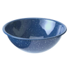 Royal Blue enamelware salad bowl with white speckled granite pattern, handcrafted for Farm, Garden & Tool, Kitchen & Food, Camping, Dinnerware, Best Sellers, and Promo Eligible collections.
