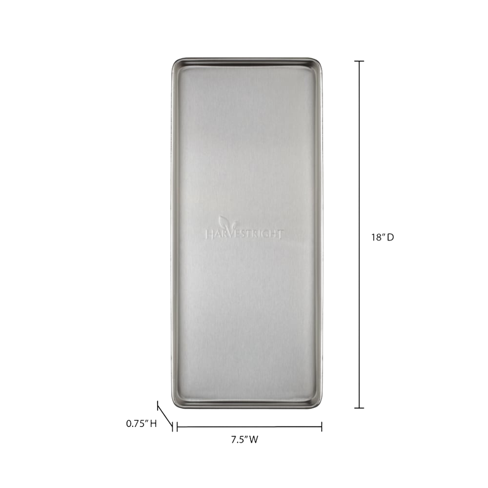 Durable stainless steel freeze drying tray measuring 5.8 by 16.9 inches with raised edges, perfect for Kitchen & Food, Food Preservation, Drying, Best Sellers, and Promo Eligible collections.