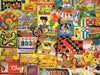 Colorful collage of classic board games and vintage game boxes including Monopoly, Bingo, Candy Land, Chinese Checkers, and more, reflecting a nostalgic puzzle theme from the USA Made collection.