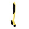 Yellow and black corner groove cleaning brush with two nylon bristle heads and molded plastic handle, designed for deep cleaning cast iron cookware, ideal for Kitchen & Food and Cast Iron collections.