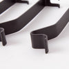 Set of three black steel spring clips designed to secure 14-inch parchment lamp shades on hanging lamp frames, featured in Lamps & Lighting, Parts and Accessories, Shade Rings and Holders, and Best Sellers collections.