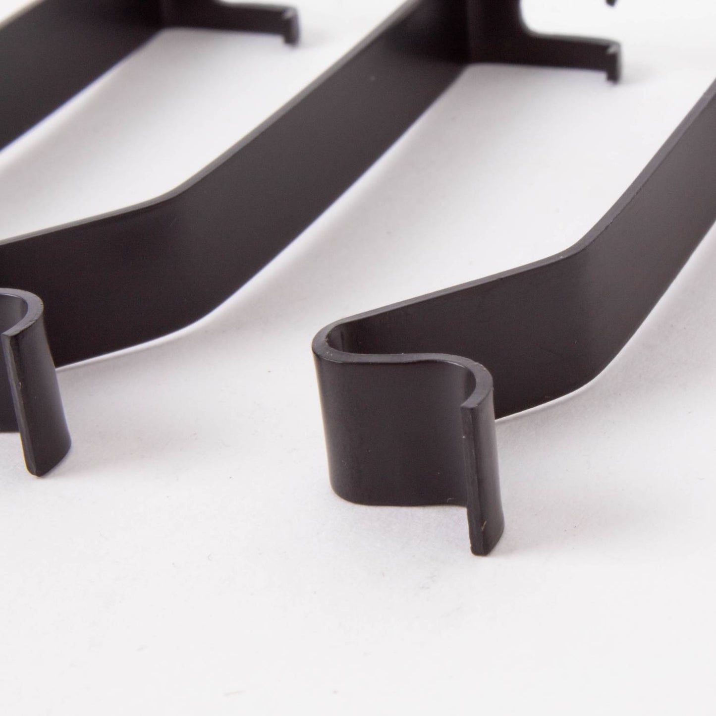 Set of three black steel spring clips designed to secure 14-inch parchment lamp shades on hanging lamp frames, featured in Lamps & Lighting, Parts and Accessories, Shade Rings and Holders, and Best Sellers collections.