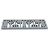 Rectangular silicone trivet in gray with a raised utensil pattern for heat protection, suitable for Kitchen & Food, Dinnerware, Holiday Hosting, and Kitchen Gadgets collections.
