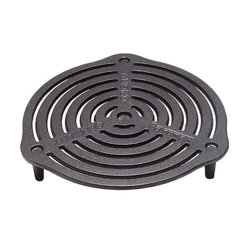 Round cast iron stack grate with raised legs for even heat distribution in Dutch ovens, ideal for baking and roasting, featured in Farm, Garden & Tool, Kitchen & Food, and Camping collections.