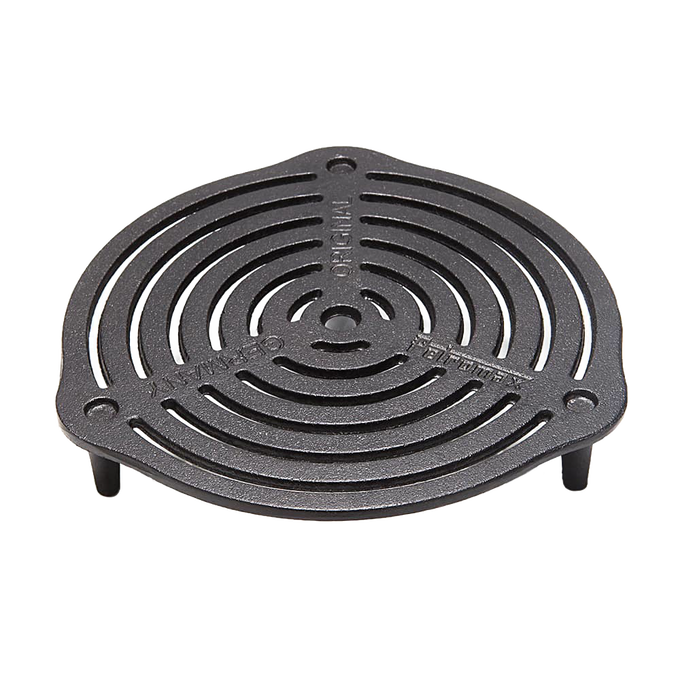 Round cast iron stack grate with raised legs for even heat distribution in Dutch ovens, ideal for baking and roasting, featured in Farm, Garden & Tool, Kitchen & Food, and Camping collections.