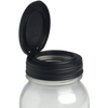 Handcrafted black flip top lid on a clear regular mouth jar, made in USA, ideal for Kitchen Gadgets, Household Helpers, Home & Decor, Storage and Serving, and Best Sellers collections.