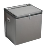 Compact charcoal-colored portable freezer with side carrying handles and secure latch, designed for ease of use and durability in the Appliances, Refrigerators and Freezers, Best Sellers, and All Stoves & Appliances collections.