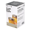 Box of 12 wide-mouth replacement lids with silver metal bands for canning jars, BPA-free sealing, featured for Kitchen & Food, Food Preservation, Canning, and Best Sellers collections.