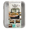 Clear plastic cover with handle for 9x13 foil pan, designed to protect and dress up food during transport, featuring a removable window and made in USA, ideal for Kitchen & Food and Storage collections.