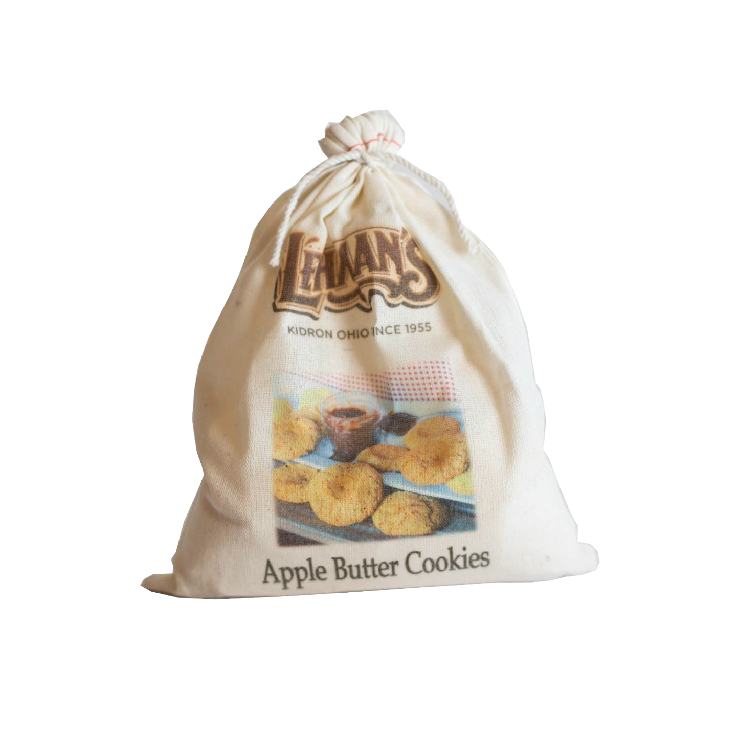 Cotton drawstring bag of handcrafted Lehman's cookie mix featuring apple butter cookie flavor, ideal for Kitchen & Food, Pantry, Dry Goods and Mixes, Best Sellers, Promo Eligible collections.