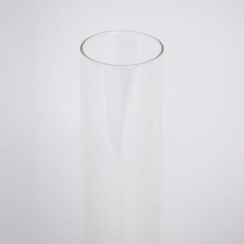 Clear cylindrical glass chimney designed as a replacement part for deluxe brass hanging lamps, suitable for Lamps & Lighting, Parts and Accessories, and Chimneys and Globes collections.