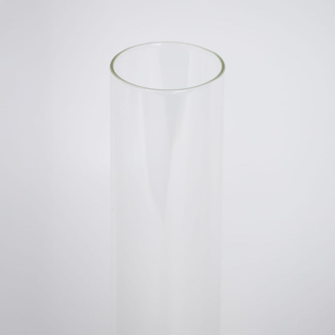 Clear cylindrical glass chimney designed as a replacement part for deluxe brass hanging lamps, suitable for Lamps & Lighting, Parts and Accessories, and Chimneys and Globes collections.