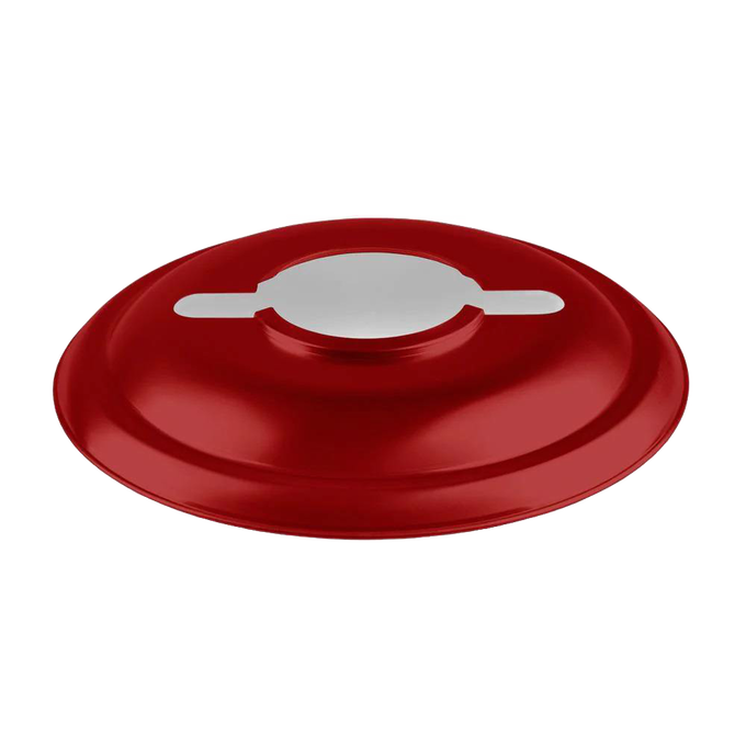 Handcrafted steel reflector shade in vibrant red, designed to direct light downward and reduce glare for oil lanterns, featured in Lamps & Lighting, Emergency Supplies, Oil Lamps, and Best Sellers collections.