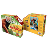 Colorful box packaging for a unique-shaped 100-piece red panda puzzle featuring large pieces and educational fun facts, ideal for children's toys, games, and puzzles collections.