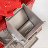 Stainless steel apple grinder with smooth-action nylon bearings and solid cast iron flywheel, designed for fruit pressing in farm, orchard, and apple harvest collections.