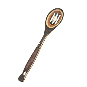 Handcrafted pakkawood slotted spoon featuring vibrant layered color patterns, sturdy and heat resistant, ideal for Kitchen & Food, Kitchen Gadgets, Cooking and Baking Helpers, Storage and Serving, and Best Sellers collections.